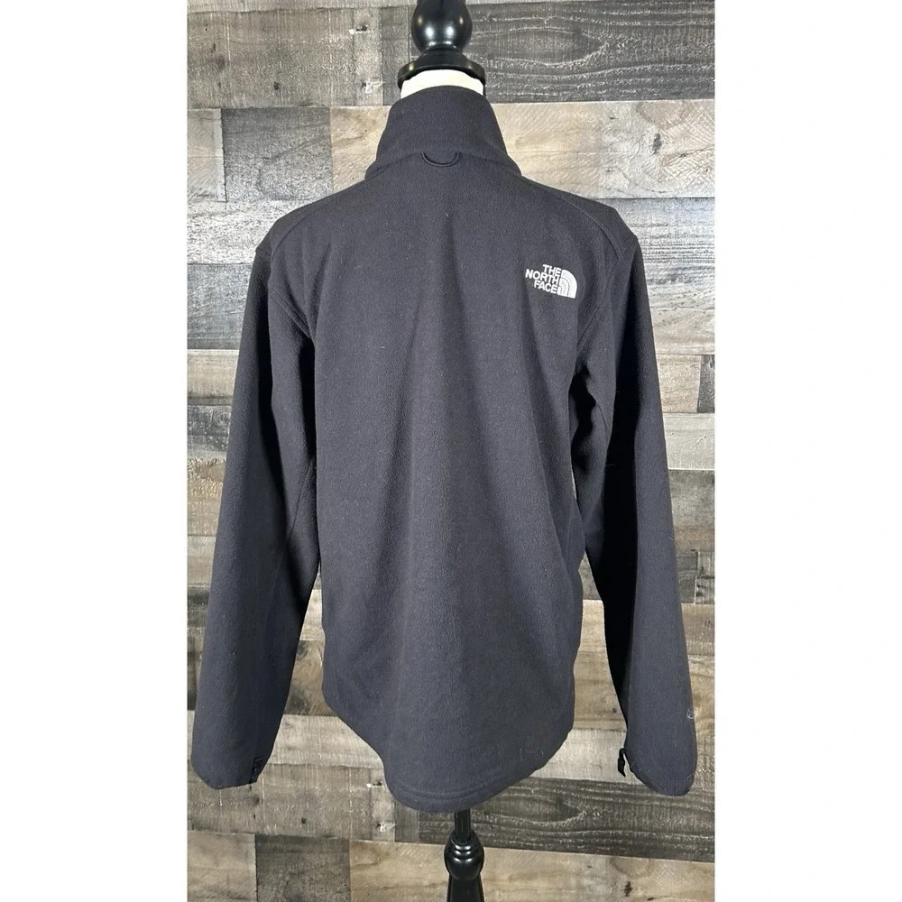 The North Face‎ Mens Medium Jacket Fleece Full Zip Coat Black Pockets Logo